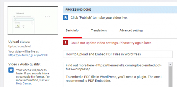 [SOLVED] Could Not Update Video Settings Please Try Again Later Error