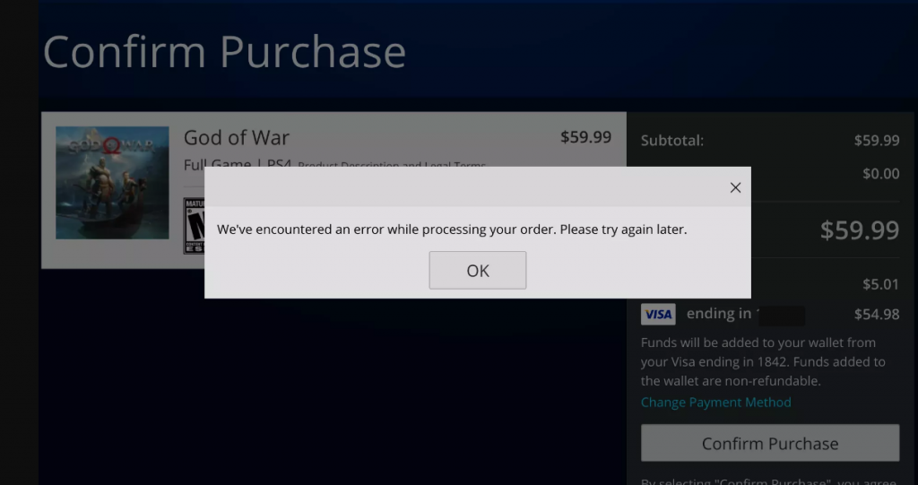 We've Encountered An Error While Processing Your Order [Solved]