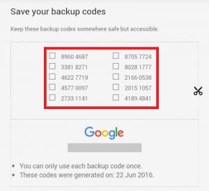 where do i find my 8 digit backup code for gmail on my mac