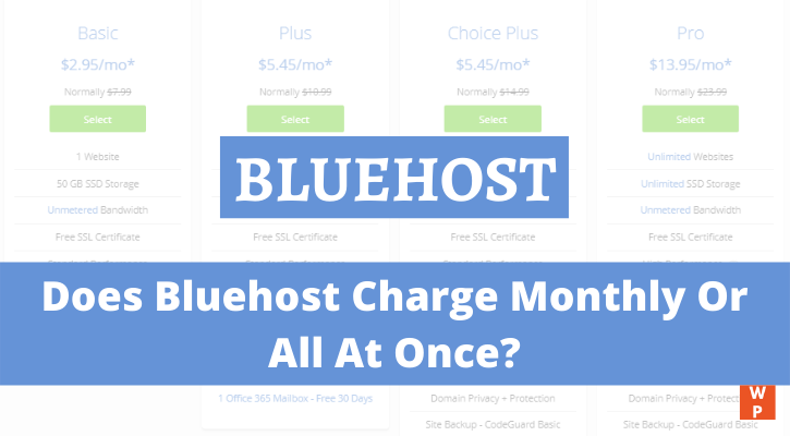Does Bluehost Charge Monthly? All Monthly Plans & Pricing 2024