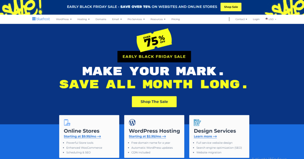 Bluehost black friday deal 2023