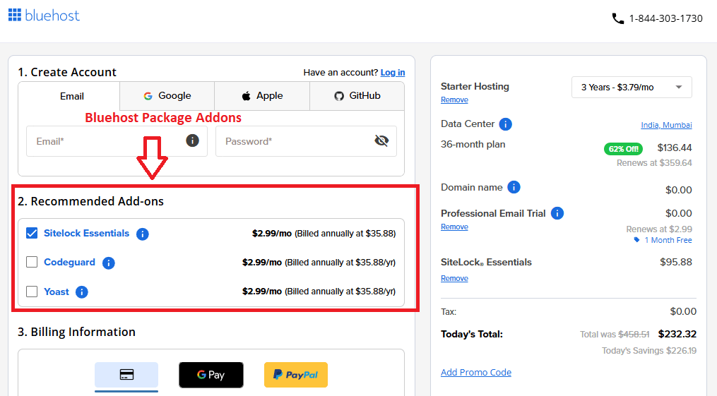 how to buy hosting from bluehost