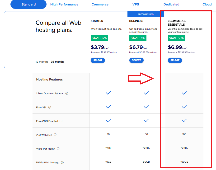 how to buy hosting from bluehost