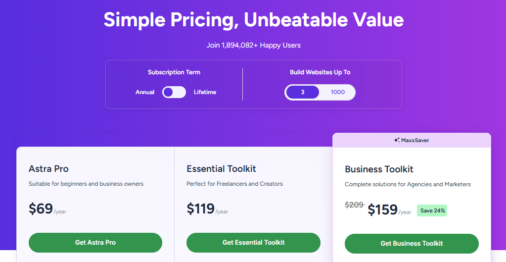 astra theme examples